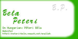 bela peteri business card